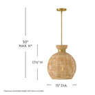 Store tissé Effie Lark 84164LCB Suspension en laiton laqué