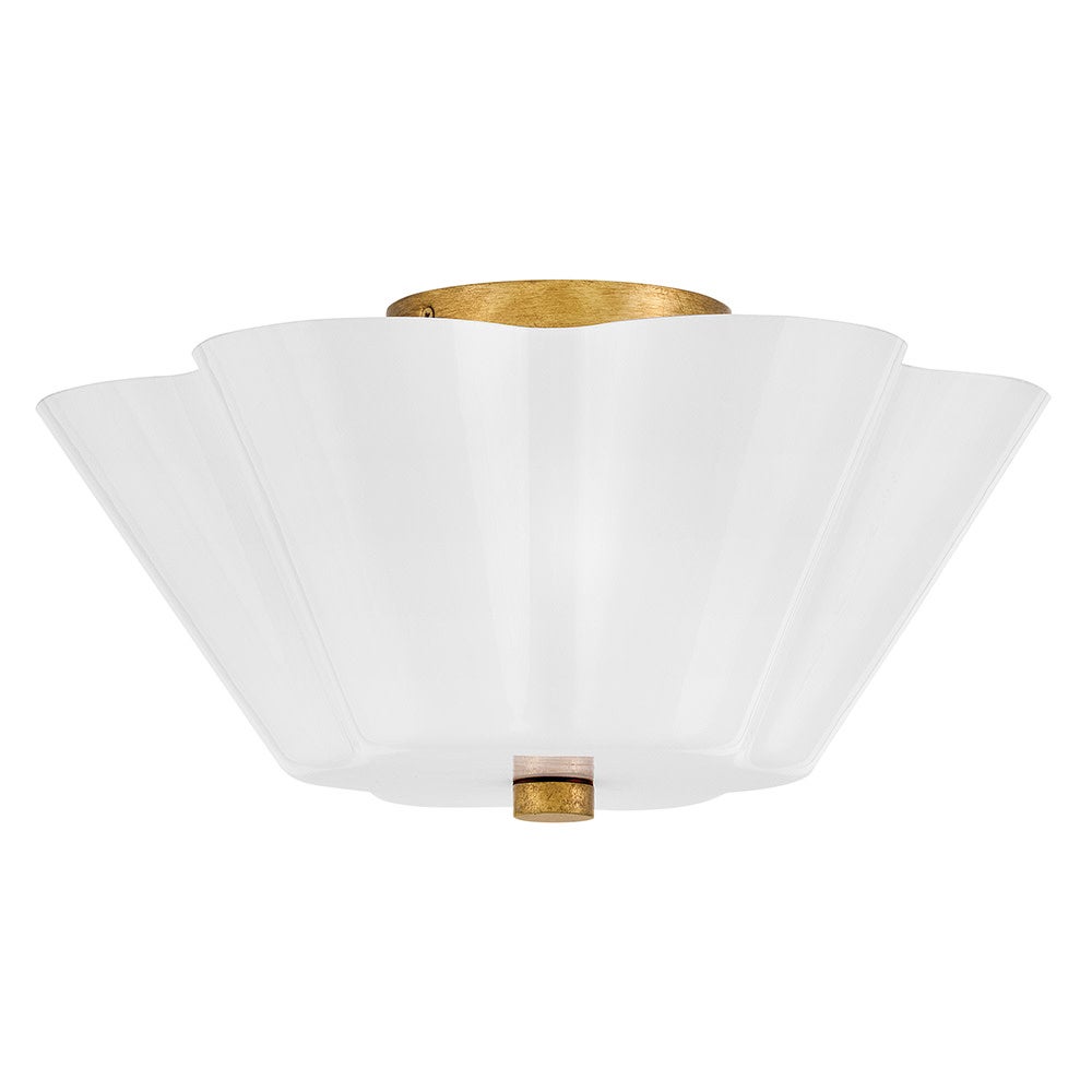 Alouette 83713DA Miel Semi-Plafonnier en laiton vieilli