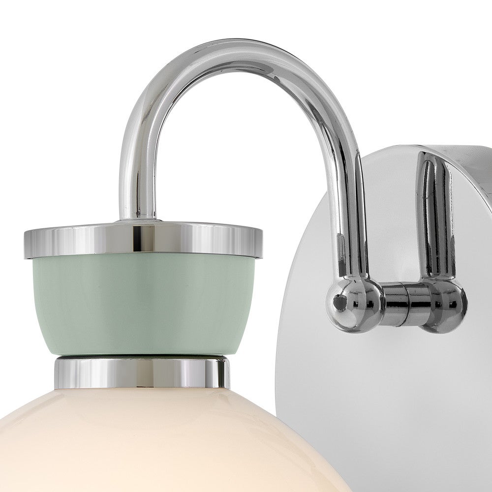 Meuble-lavabo Lucy de Lark 85590CM-SF en chrome avec accents vert d'eau