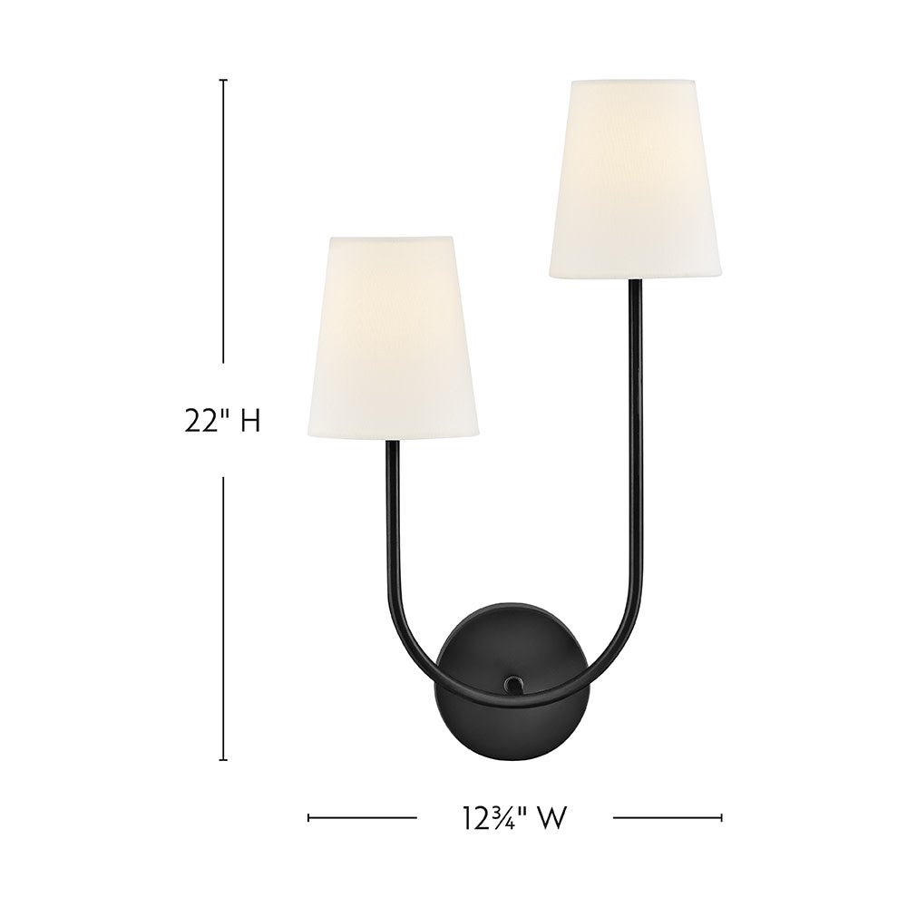 Applique double Lark 84260BK Cora en noir