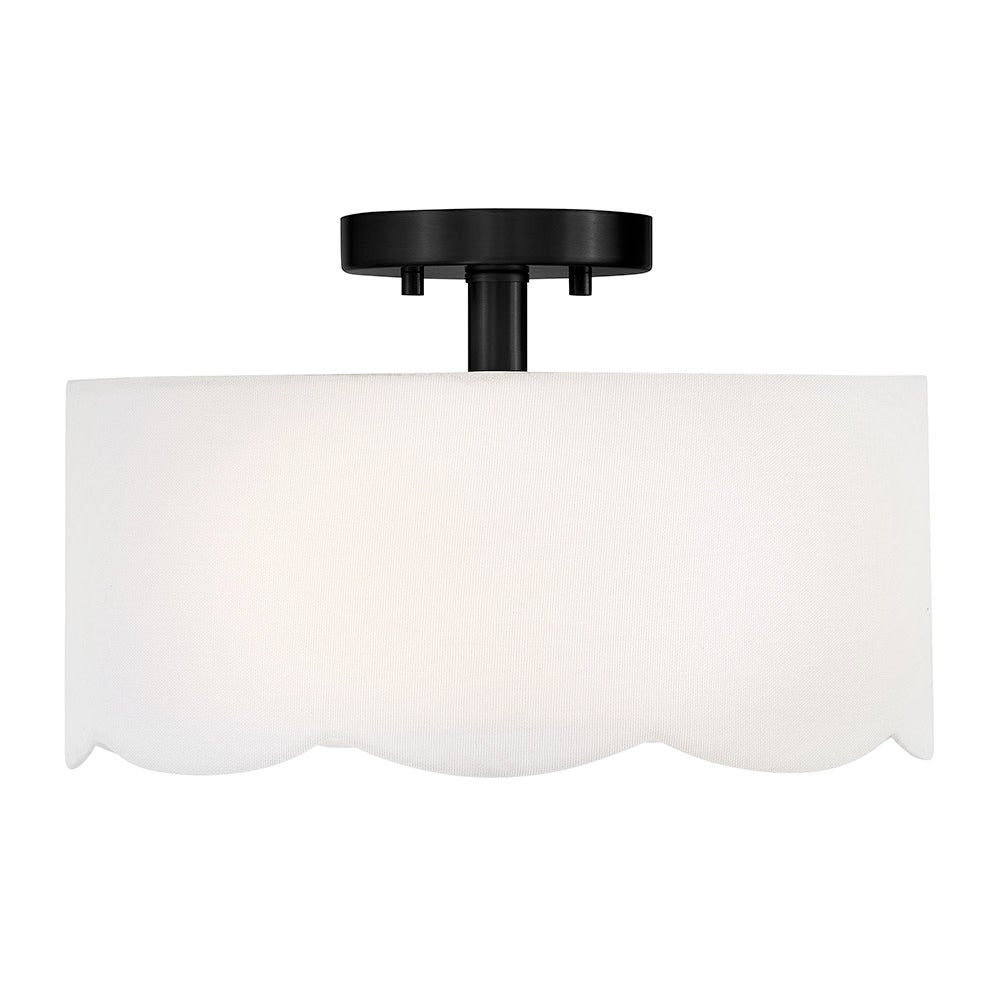 Lark 84381BK Bliss Scalloped Flush Mount in Black