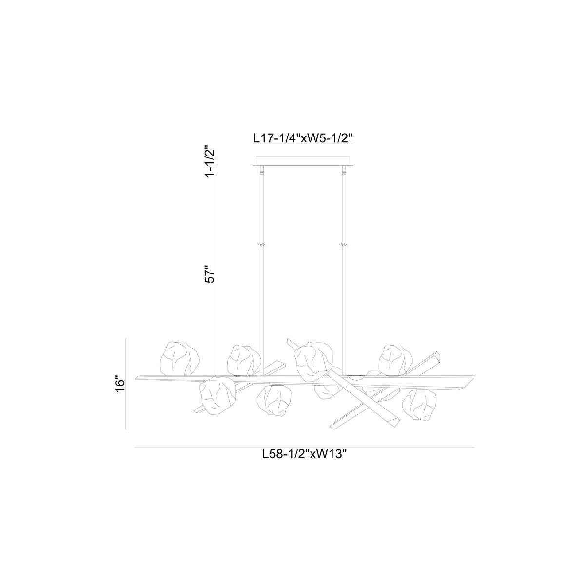 Eurofase 47236-028 Thorah Linéaire LED Suspendu en graphite