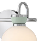 Meuble-lavabo Lucy Lark 85592CM-SF en chrome avec accents vert d'eau