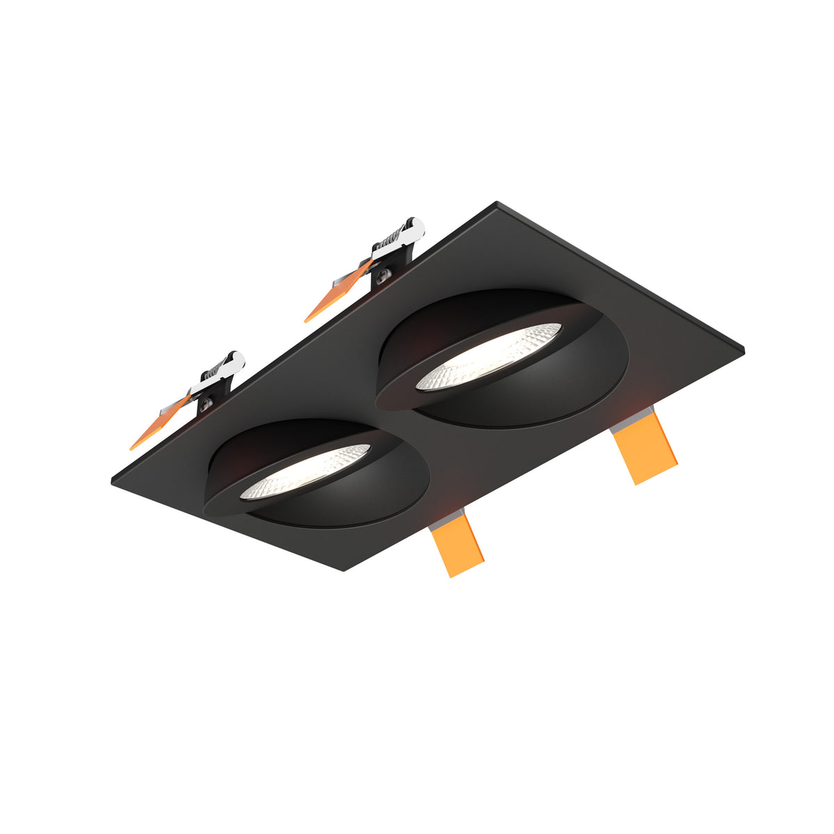 DALS Lighting FGM4-CDW-DUO-BK Pivot 4" Double Flat Gimbal Recessed in Black