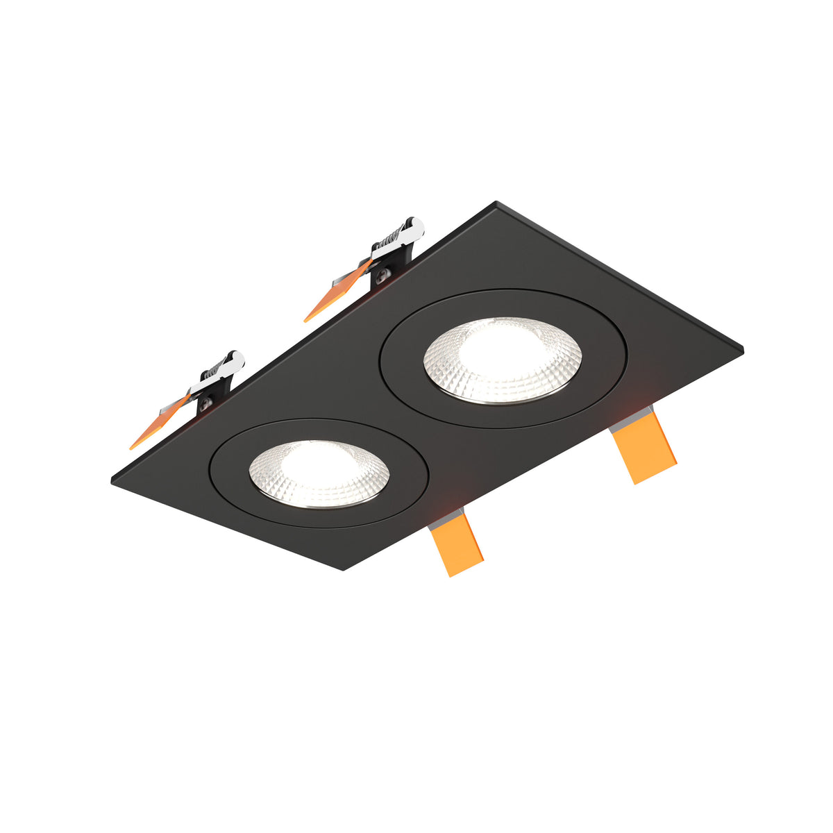 DALS Lighting FGM4-CDW-DUO-BK Pivot 4" Double Flat Gimbal Recessed in Black