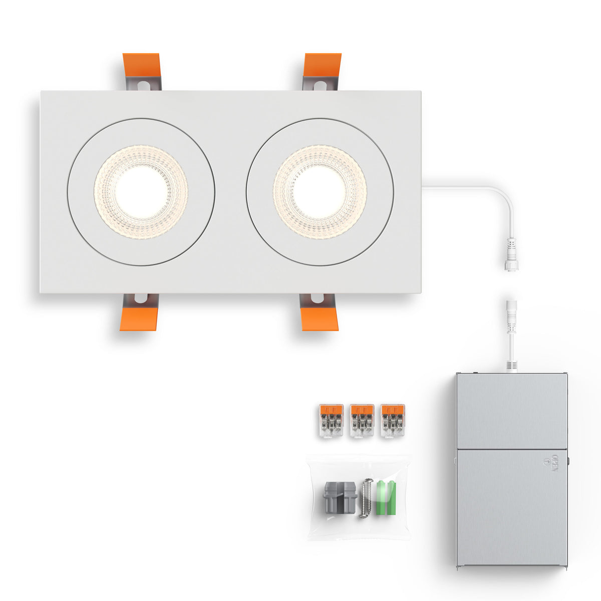 DALS Lighting FGM4-CDW-DUO-BK Pivot 4" Double Flat Gimbal Recessed