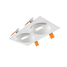 DALS Lighting FGM4-CDW-DUO-WH Pivot 4" Double Flat Gimbal Recessed in White