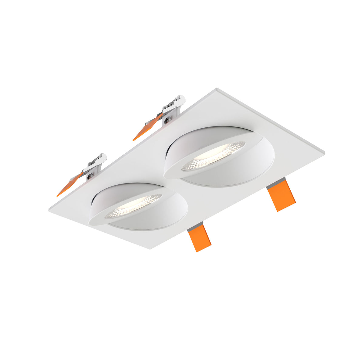 DALS Lighting FGM4-CDW-DUO-WH Pivot 4" Double Flat Gimbal Recessed in White