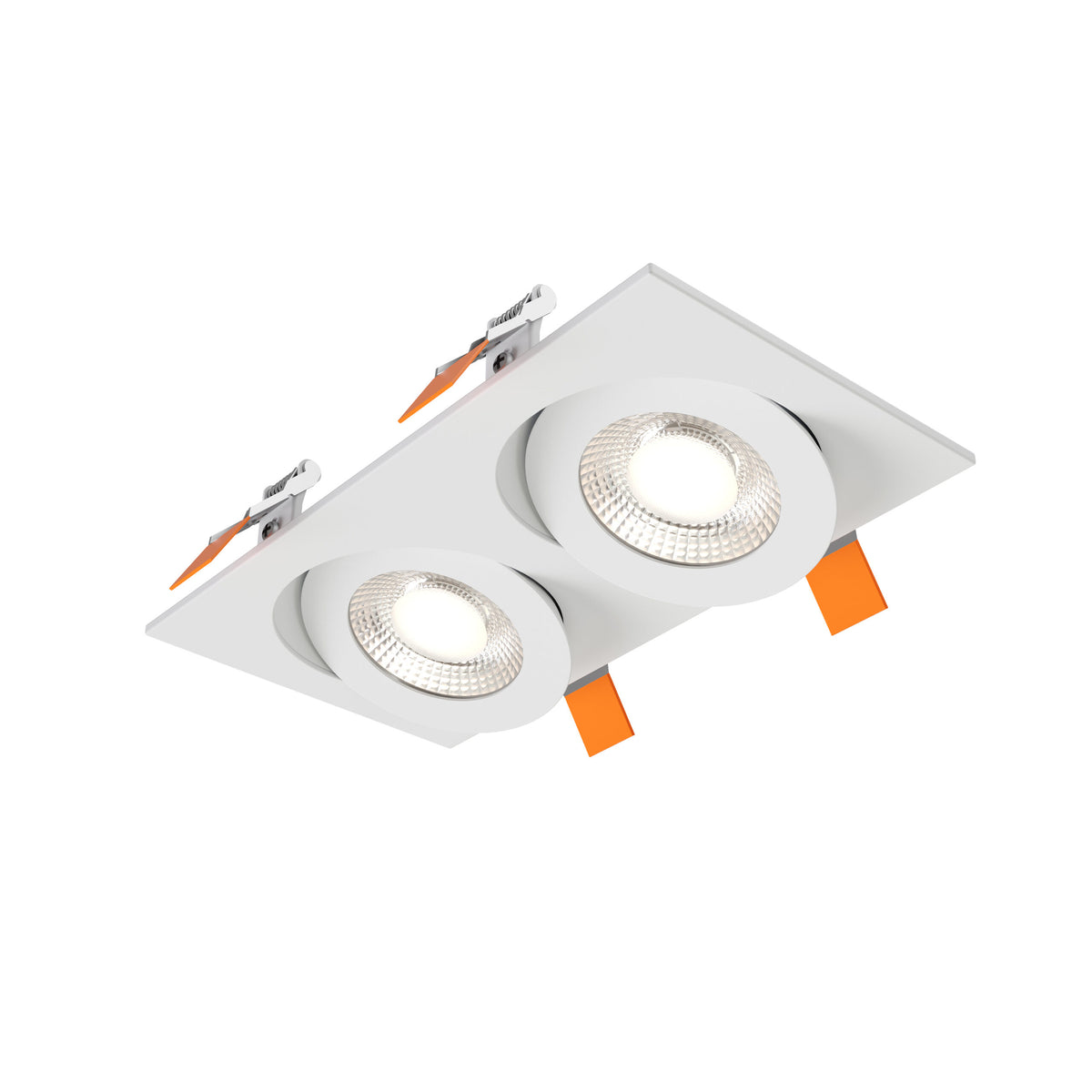 DALS Lighting FGM4-CDW-DUO-WH Pivot 4" Double Flat Gimbal Recessed in White
