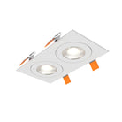DALS Lighting FGM4-CDW-DUO-WH Pivot 4" Double Flat Gimbal Recessed in White