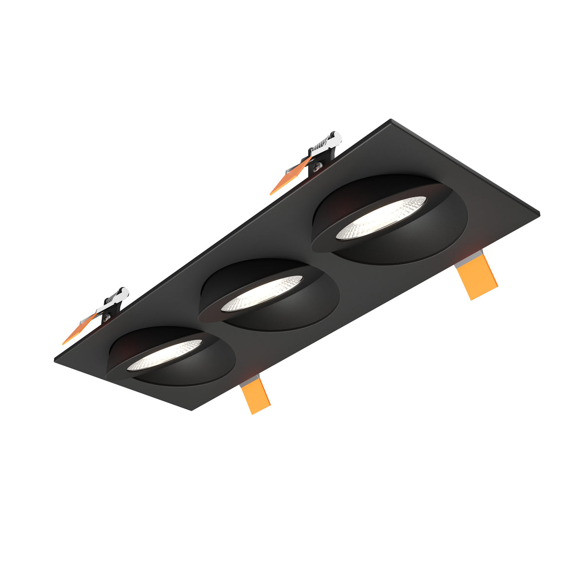 DALS Lighting FGM4-CDW-TRIO-BK Pivot 4" Triple Flat Gimbal Recessed in Black