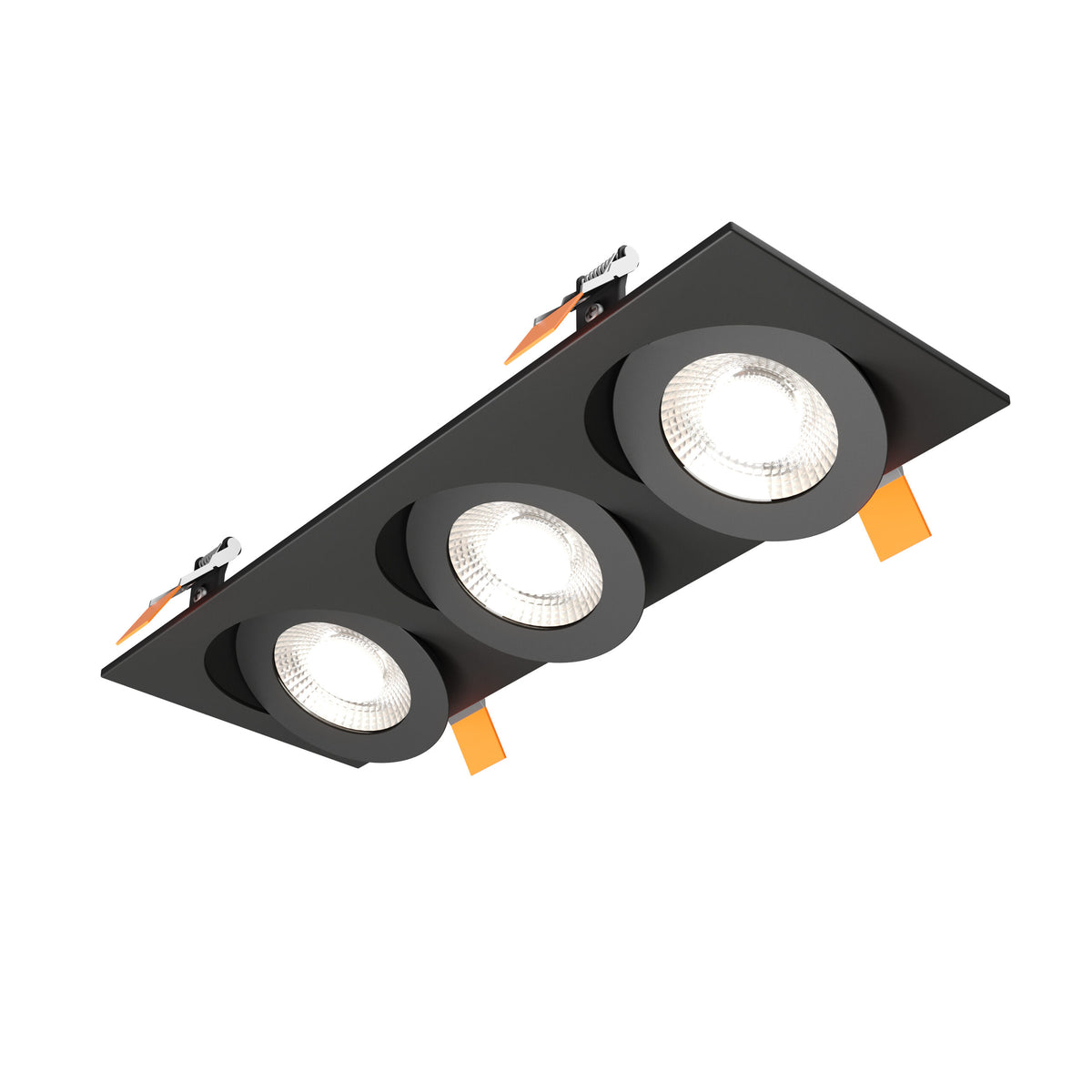 DALS Lighting FGM4-CDW-TRIO-BK Pivot 4" Triple Flat Gimbal Recessed in Black