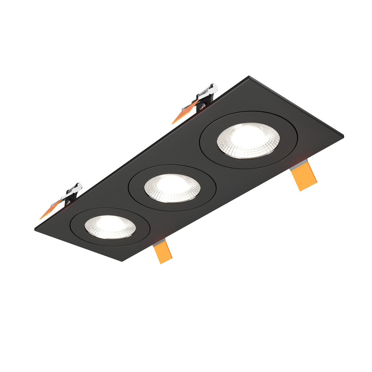 DALS Lighting FGM4-CDW-TRIO-BK Pivot 4" Triple Flat Gimbal Recessed in Black