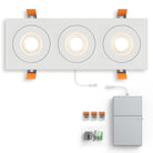 DALS Lighting FGM4-CDW-TRIO-BK Pivot 4" Triple Flat Gimbal Recessed