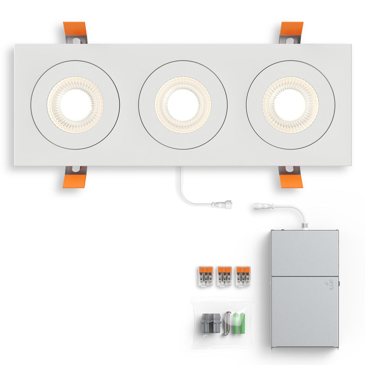 DALS Lighting FGM4-CDW-TRIO-BK Pivot 4" Triple Flat Gimbal Recessed