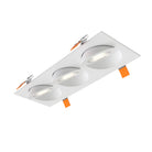 DALS Lighting FGM4-CDW-TRIO-WH Pivot 4" Triple Flat Gimbal Recessed in White