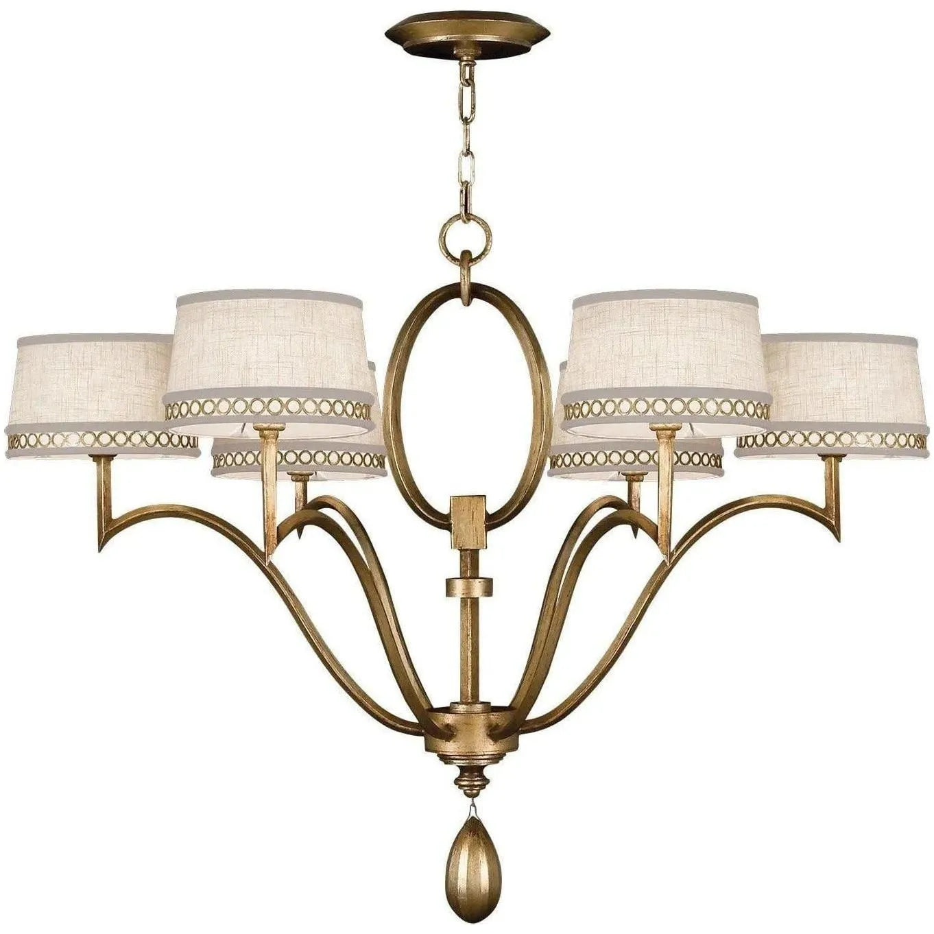 Fine Art Handcrafted Lighting - Allegretto 39-Inch Six Light Chandelier - 785840-2ST | Montreal Lighting & Hardware