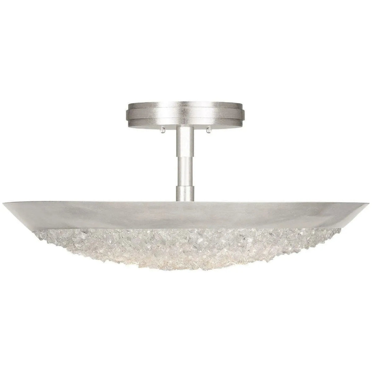 Fine Art Handcrafted Lighting - Arctic Halo 20-Inch Three Light Semi-Flush Mount - 880040ST | Montreal Lighting & Hardware