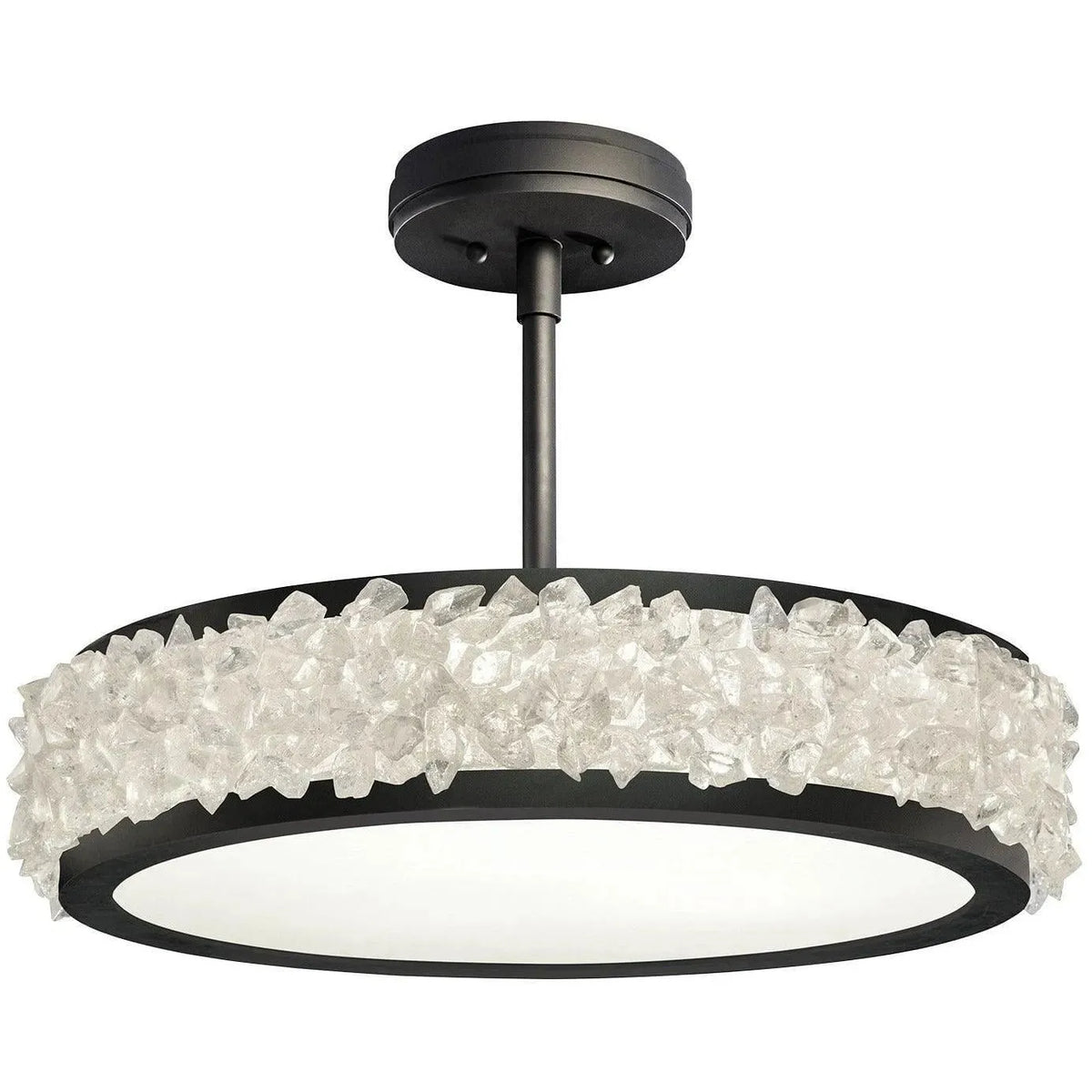 Fine Art Handcrafted Lighting - Arctic Halo 23-Inch Three Light Semi-Flush Mount - 879940-2ST | Montreal Lighting & Hardware