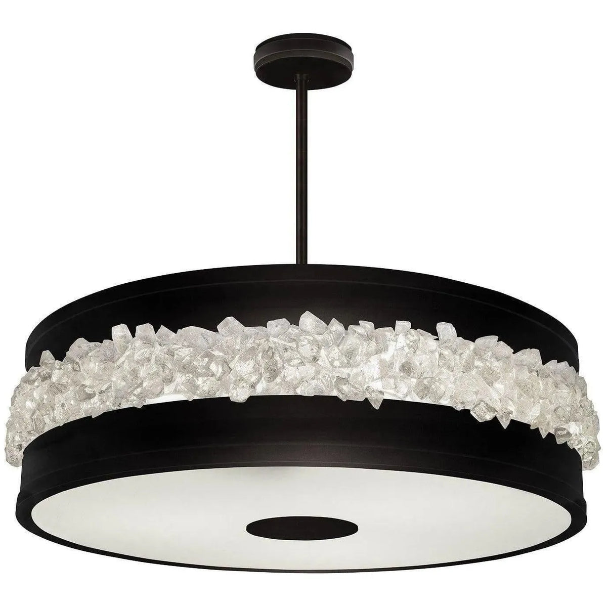 Fine Art Handcrafted Lighting - Arctic Halo 32-Inch Three Light Pendant - 876340-2ST | Montreal Lighting & Hardware