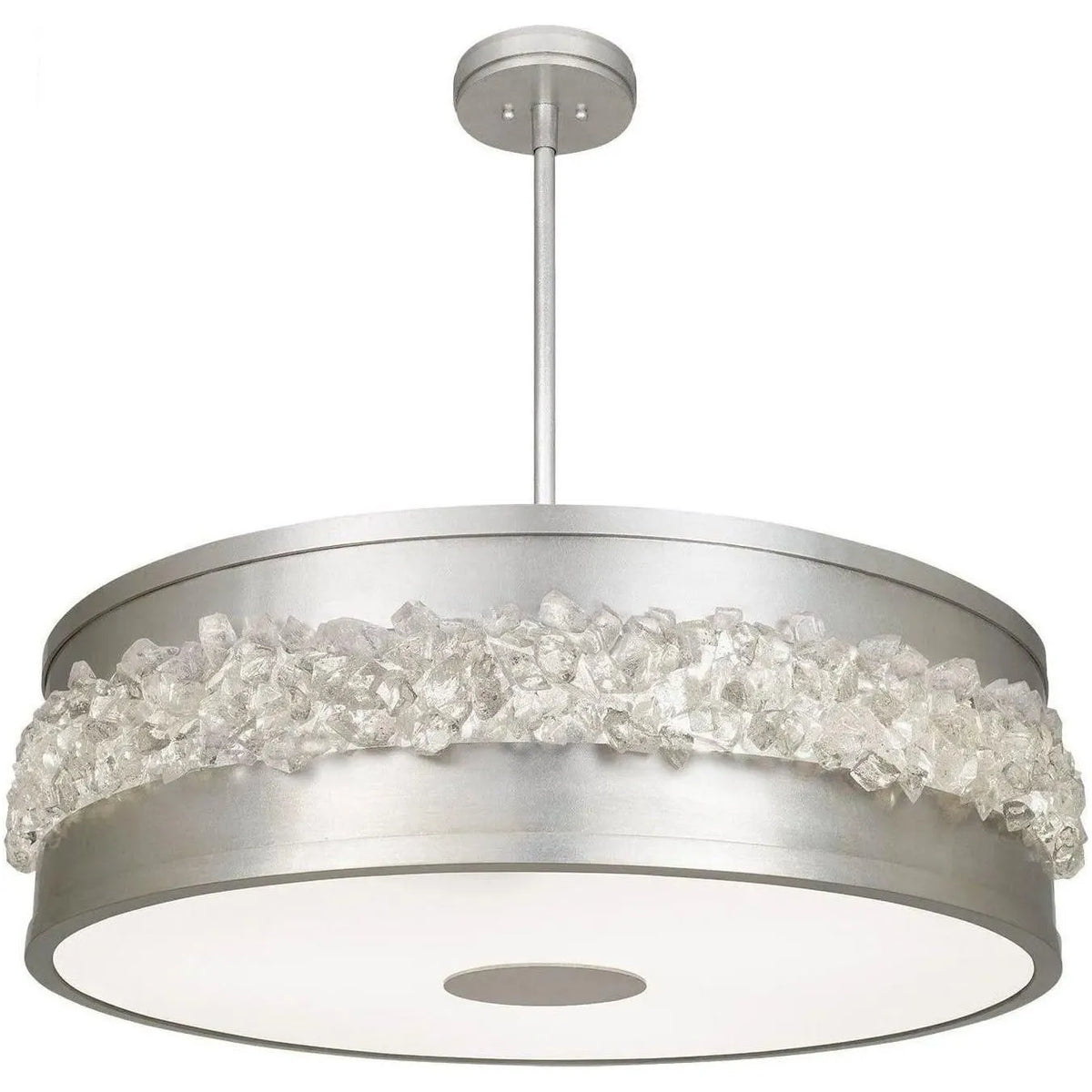 Fine Art Handcrafted Lighting - Arctic Halo 32-Inch Three Light Pendant - 876340ST | Montreal Lighting & Hardware