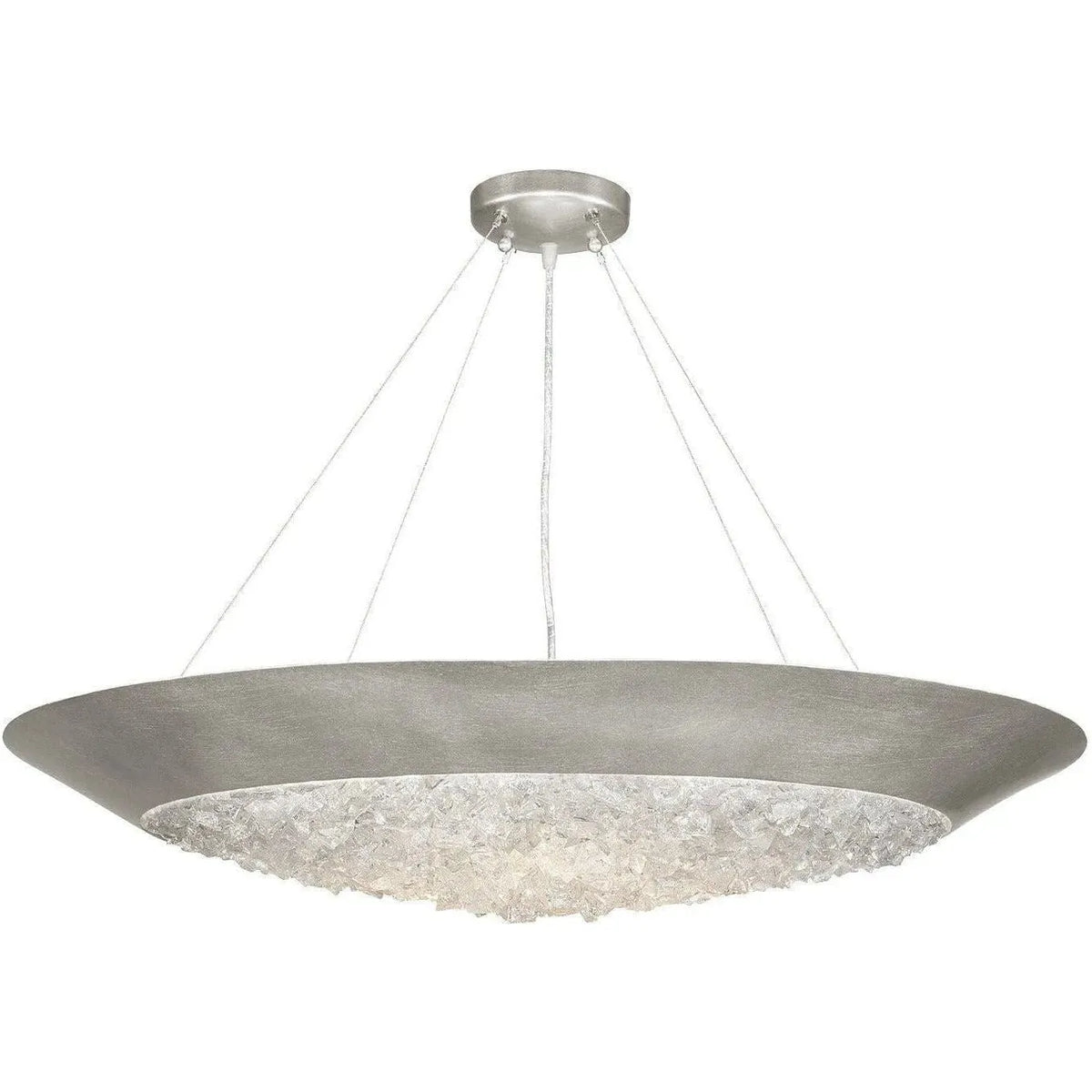 Fine Art Handcrafted Lighting - Arctic Halo 32-Inch Three Light Pendant - 876440ST | Montreal Lighting & Hardware