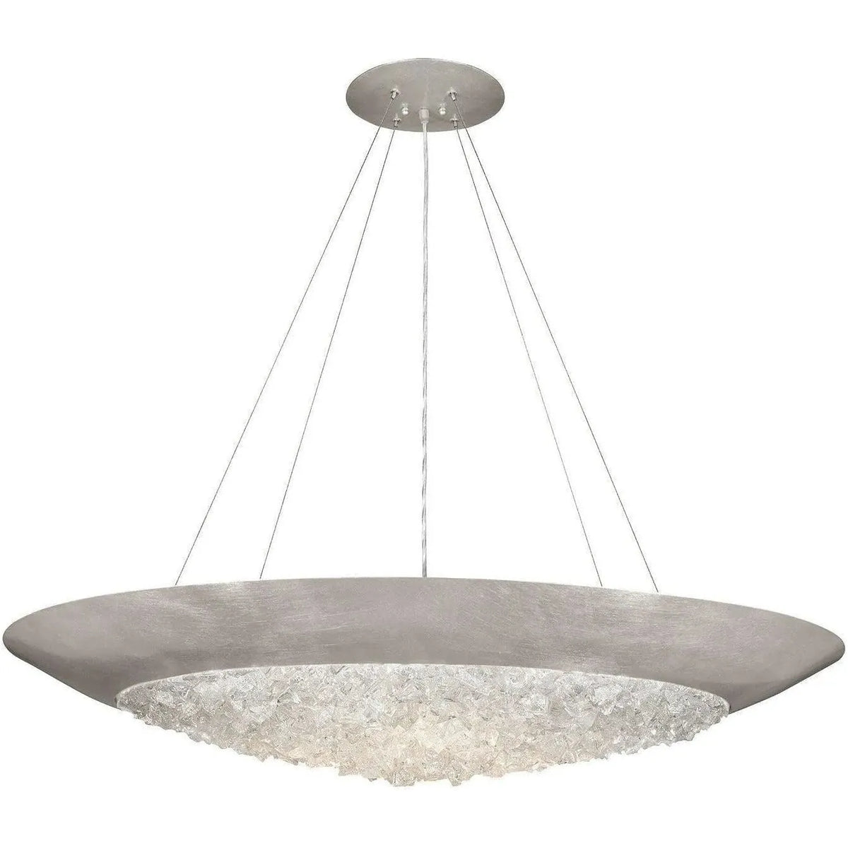 Fine Art Handcrafted Lighting - Arctic Halo 44-Inch Three Light Pendant - 876540ST | Montreal Lighting & Hardware