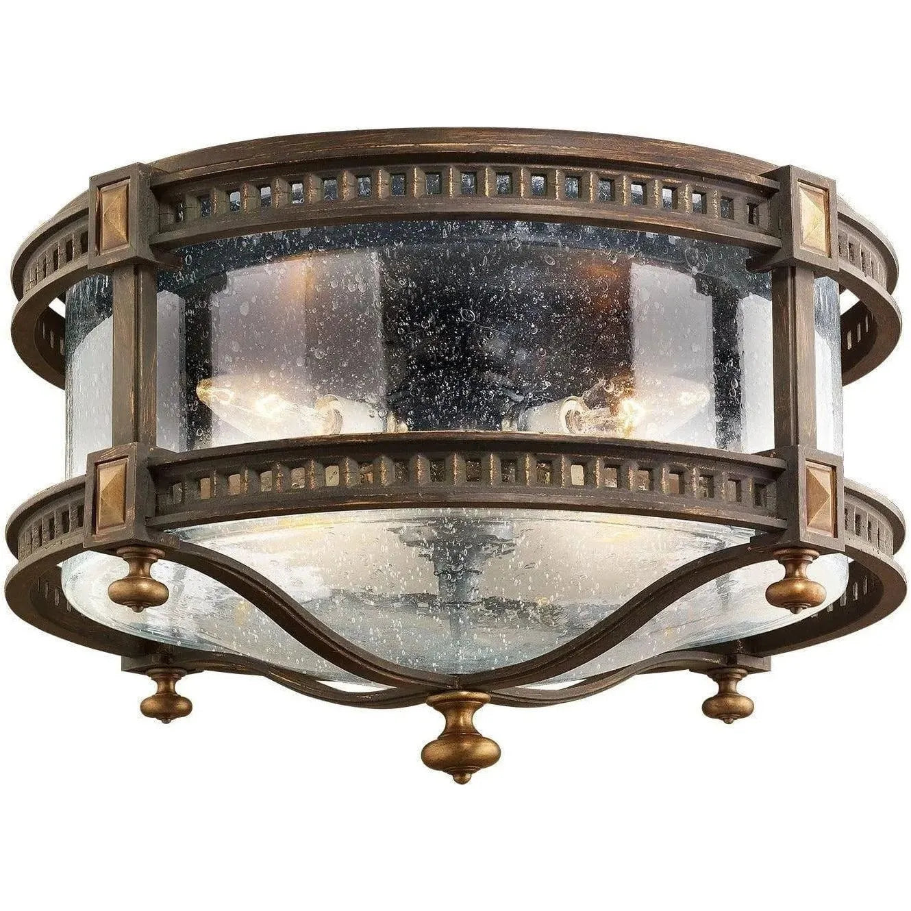 Fine Art Handcrafted Lighting - Beekman Place 18-Inch Four Light Outdoor Flush Mount - 564982ST | Montreal Lighting & Hardware