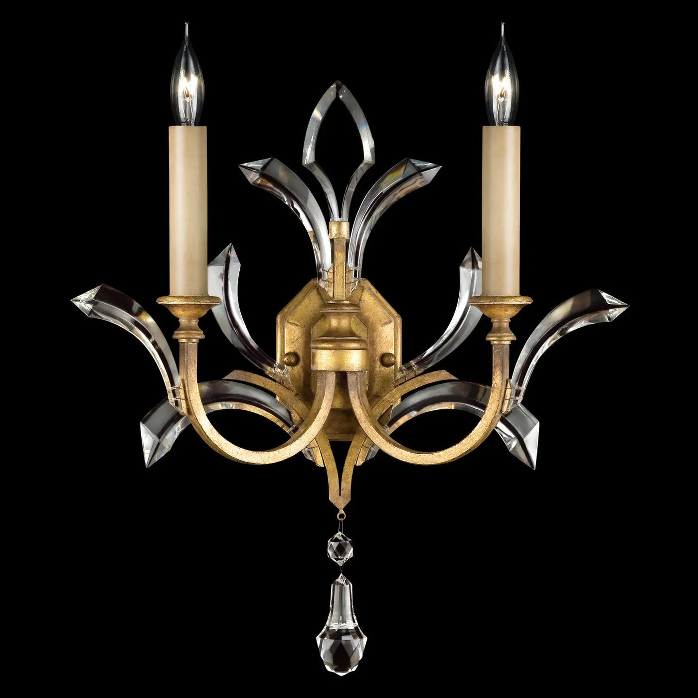 Fine Art Handcrafted Lighting - Beveled Arcs 22-Inch Two Light Wall Sconce - 701850-SF3 | Montreal Lighting & Hardware