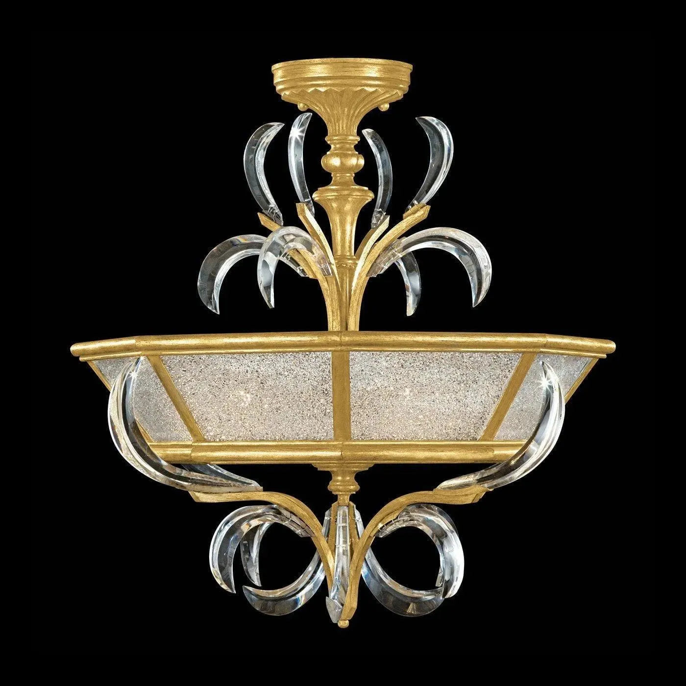 Fine Art Handcrafted Lighting - Beveled Arcs 26-Inch Three Light Semi-Flush Mount - 704340-SF3 | Montreal Lighting & Hardware