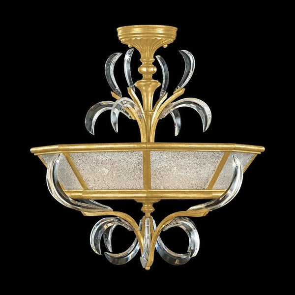 Beveled Arcs 26-Inch Three Light Semi-Flush Mount