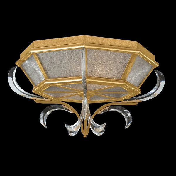 Beveled Arcs 26-Inch Two Light Flush Mount