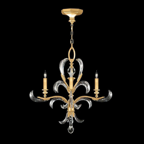 Beveled Arcs 28-Inch Four Light Chandelier