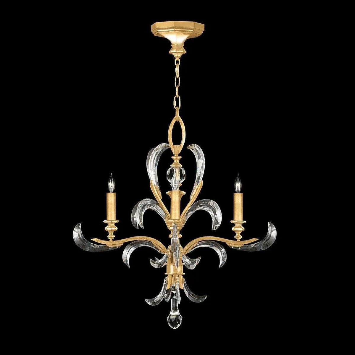 Fine Art Handcrafted Lighting - Beveled Arcs 28-Inch Four Light Chandelier - 701540-SF3 | Montreal Lighting & Hardware