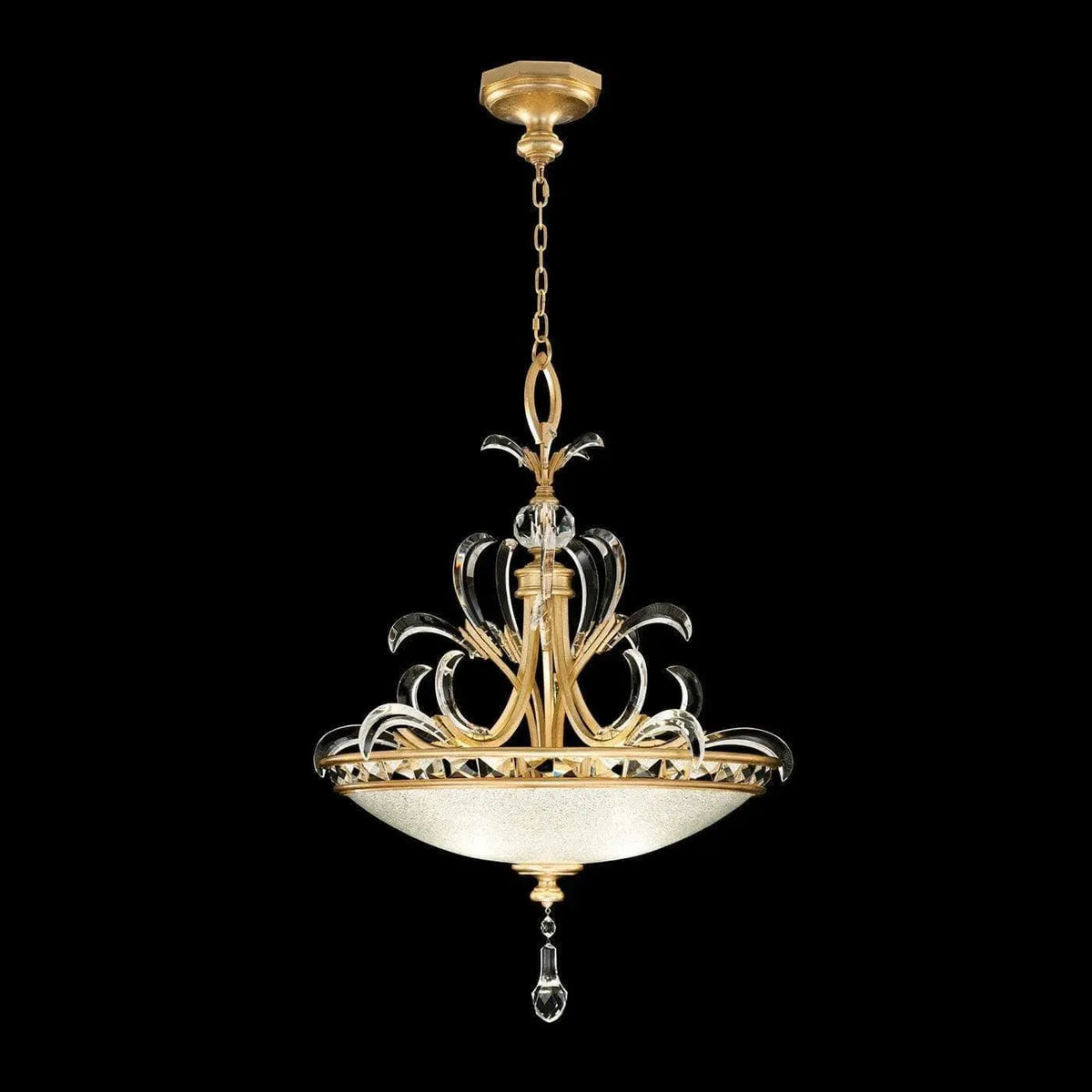 Fine Art Handcrafted Lighting - Beveled Arcs 32-Inch Three Light Pendant - 704540-SF3 | Montreal Lighting & Hardware
