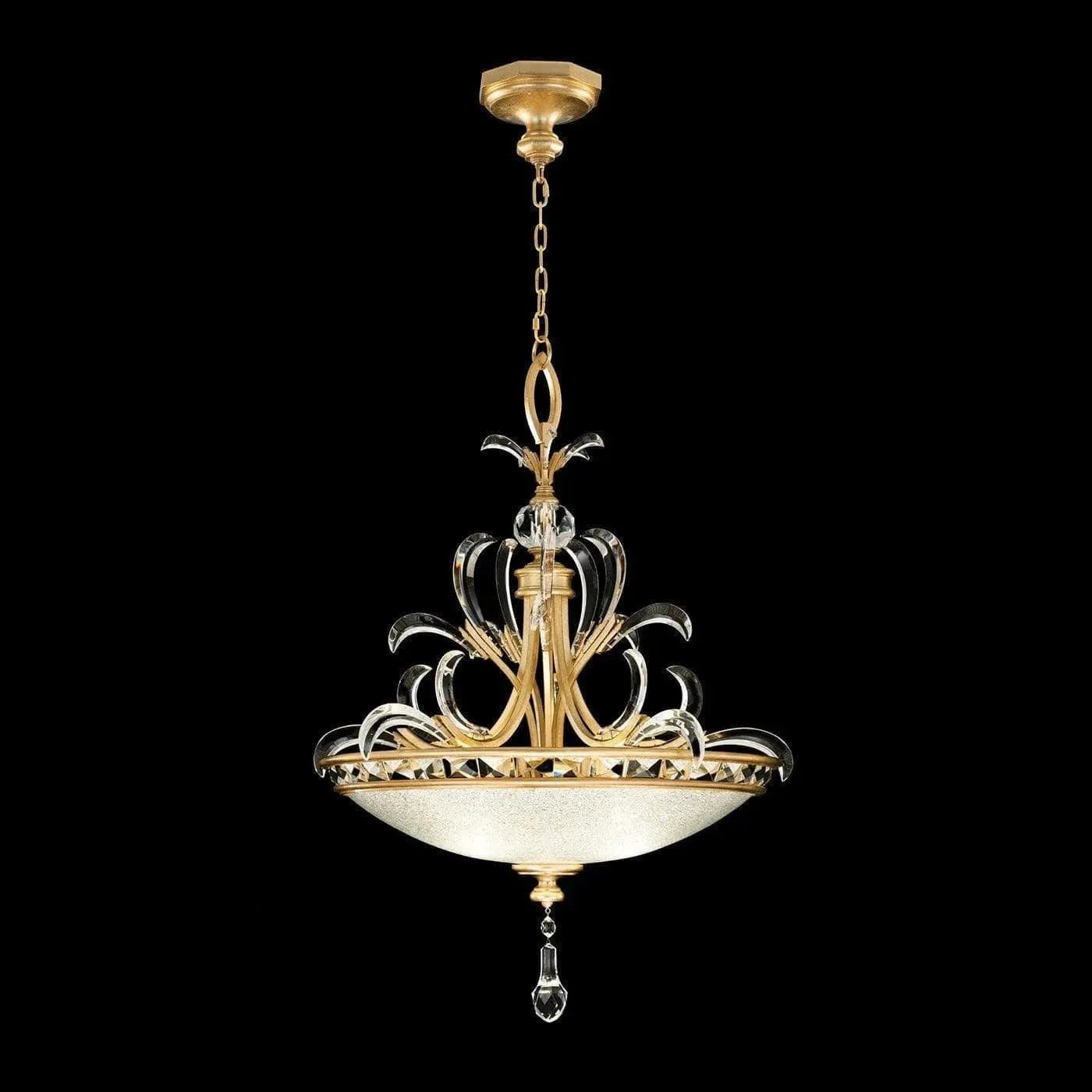 Fine Art Handcrafted Lighting - Beveled Arcs 32-Inch Three Light Pendant - 704540-SF3 | Montreal Lighting & Hardware
