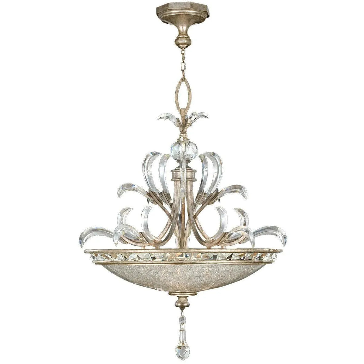 Fine Art Handcrafted Lighting - Beveled Arcs 32-Inch Three Light Pendant - 704540ST | Montreal Lighting & Hardware