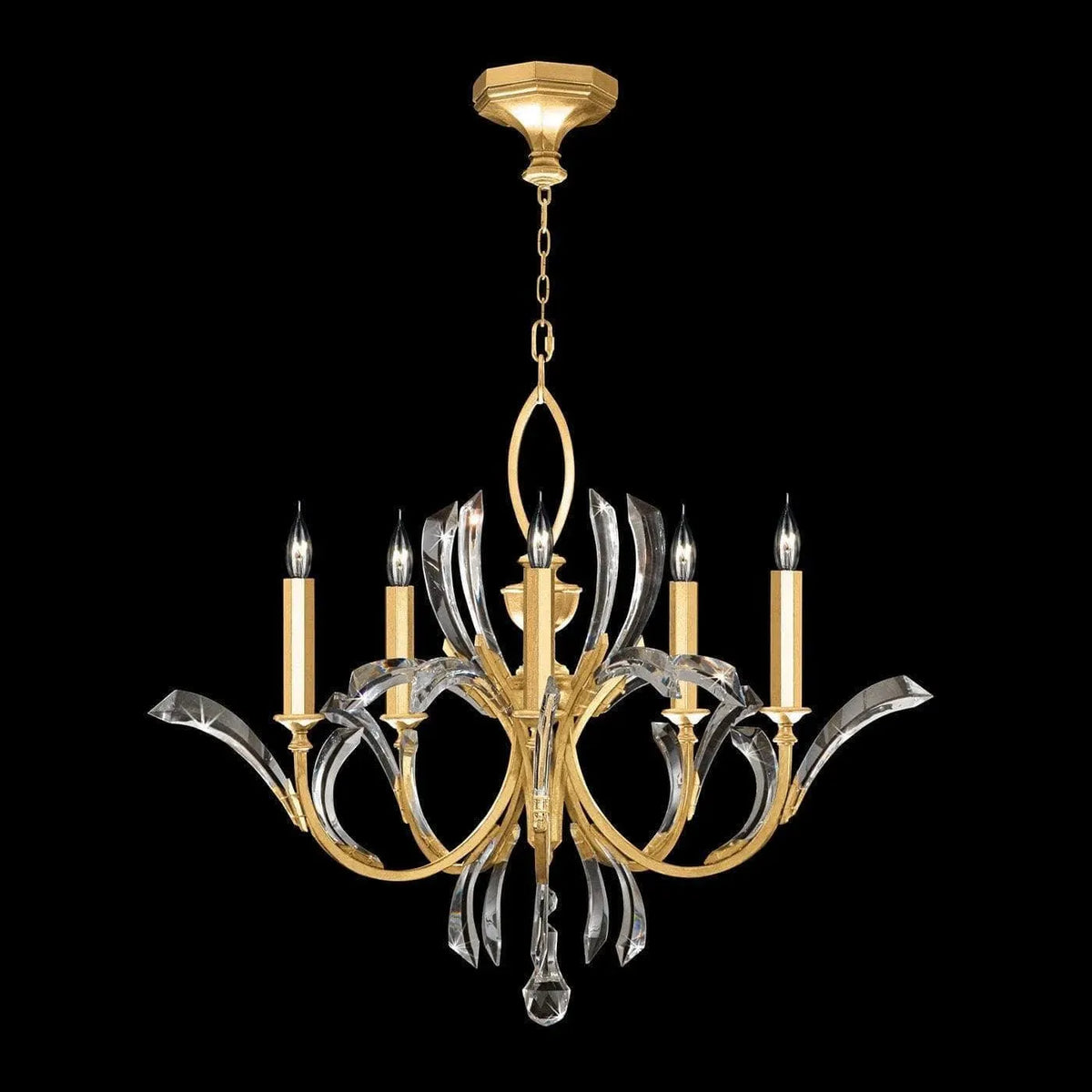 Fine Art Handcrafted Lighting - Beveled Arcs 36-Inch Five Light Chandelier - 702240-SF3 | Montreal Lighting & Hardware