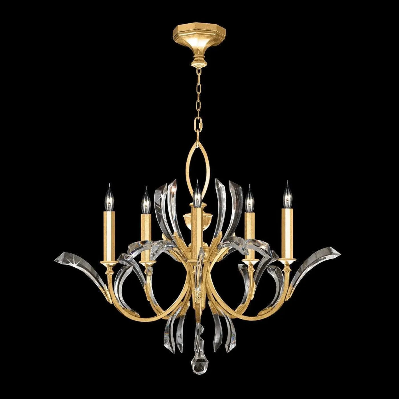 Fine Art Handcrafted Lighting - Beveled Arcs 36-Inch Five Light Chandelier - 702240-SF3 | Montreal Lighting & Hardware