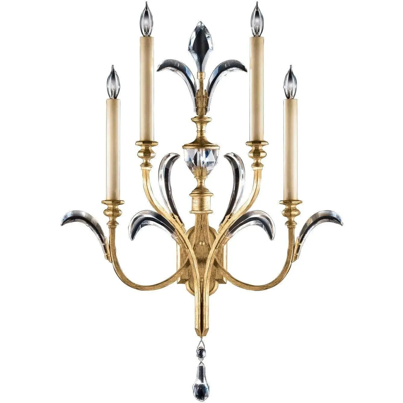 Fine Art Handcrafted Lighting - Beveled Arcs 36-Inch Four Light Wall Sconce - 762550ST | Montreal Lighting & Hardware