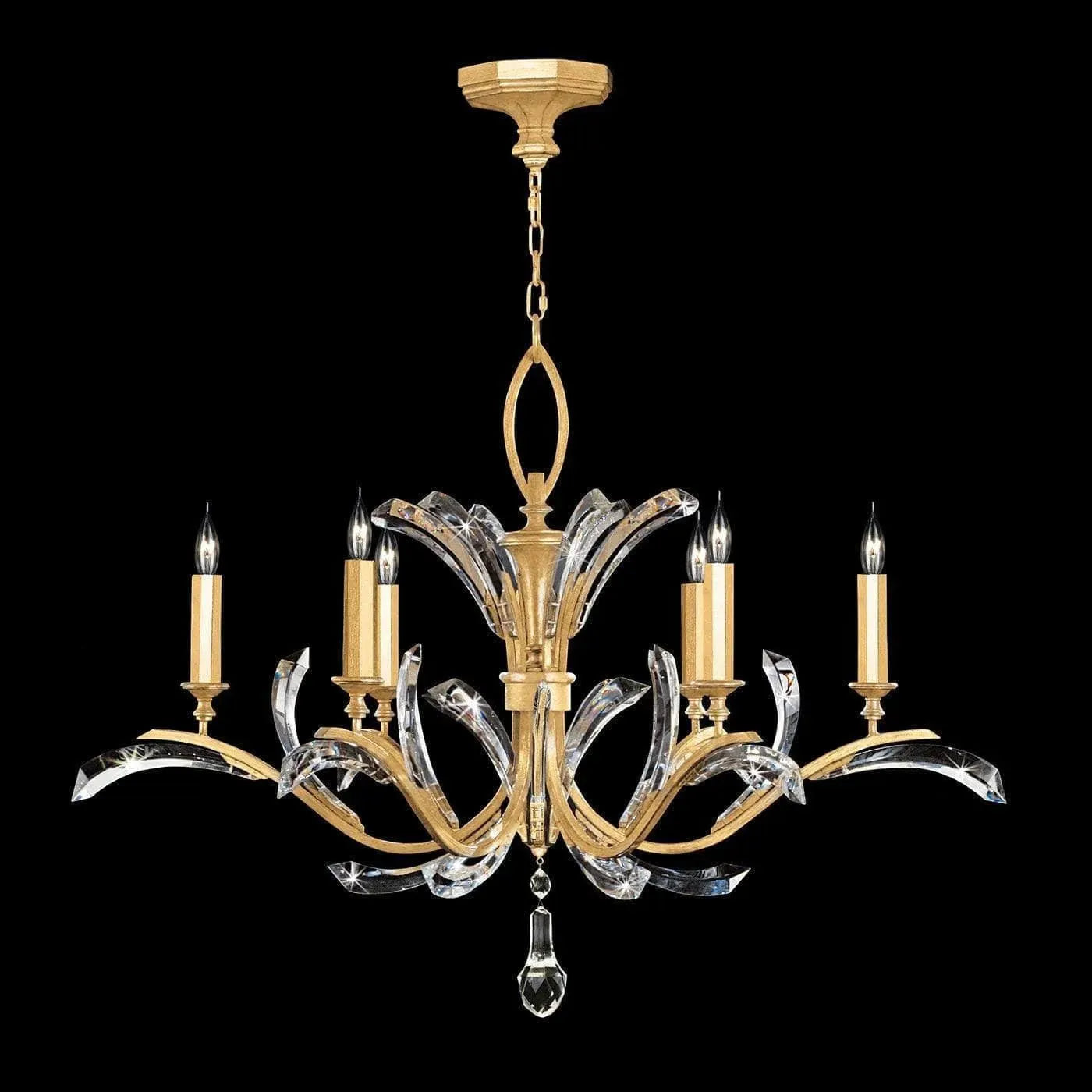 Fine Art Handcrafted Lighting - Beveled Arcs 42-Inch Six Light Chandelier - 702440-SF3 | Montreal Lighting & Hardware