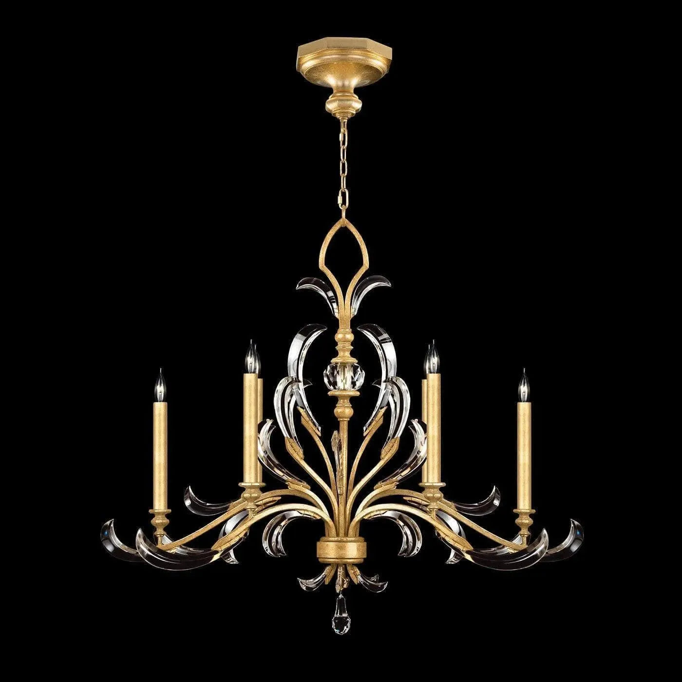Fine Art Handcrafted Lighting - Beveled Arcs 44-Inch Six Light Chandelier - 739240-SF3 | Montreal Lighting & Hardware