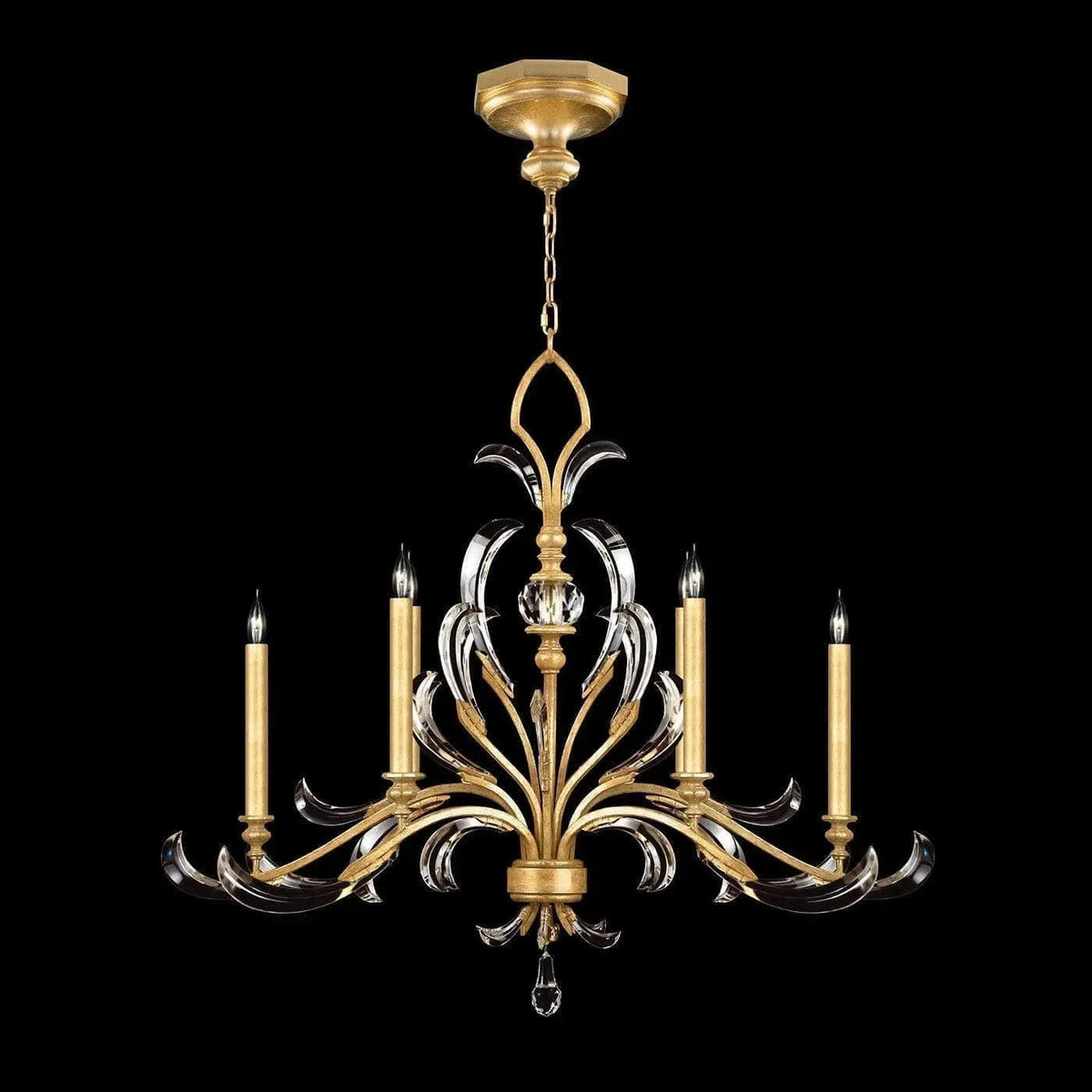 Fine Art Handcrafted Lighting - Beveled Arcs 44-Inch Six Light Chandelier - 739240-SF3 | Montreal Lighting & Hardware