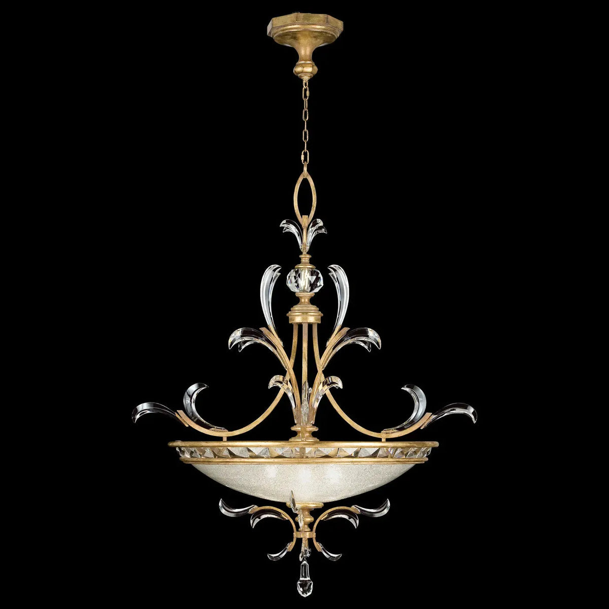 Fine Art Handcrafted Lighting - Beveled Arcs 44-Inch Three Light Pendant - 704440-SF3 | Montreal Lighting & Hardware
