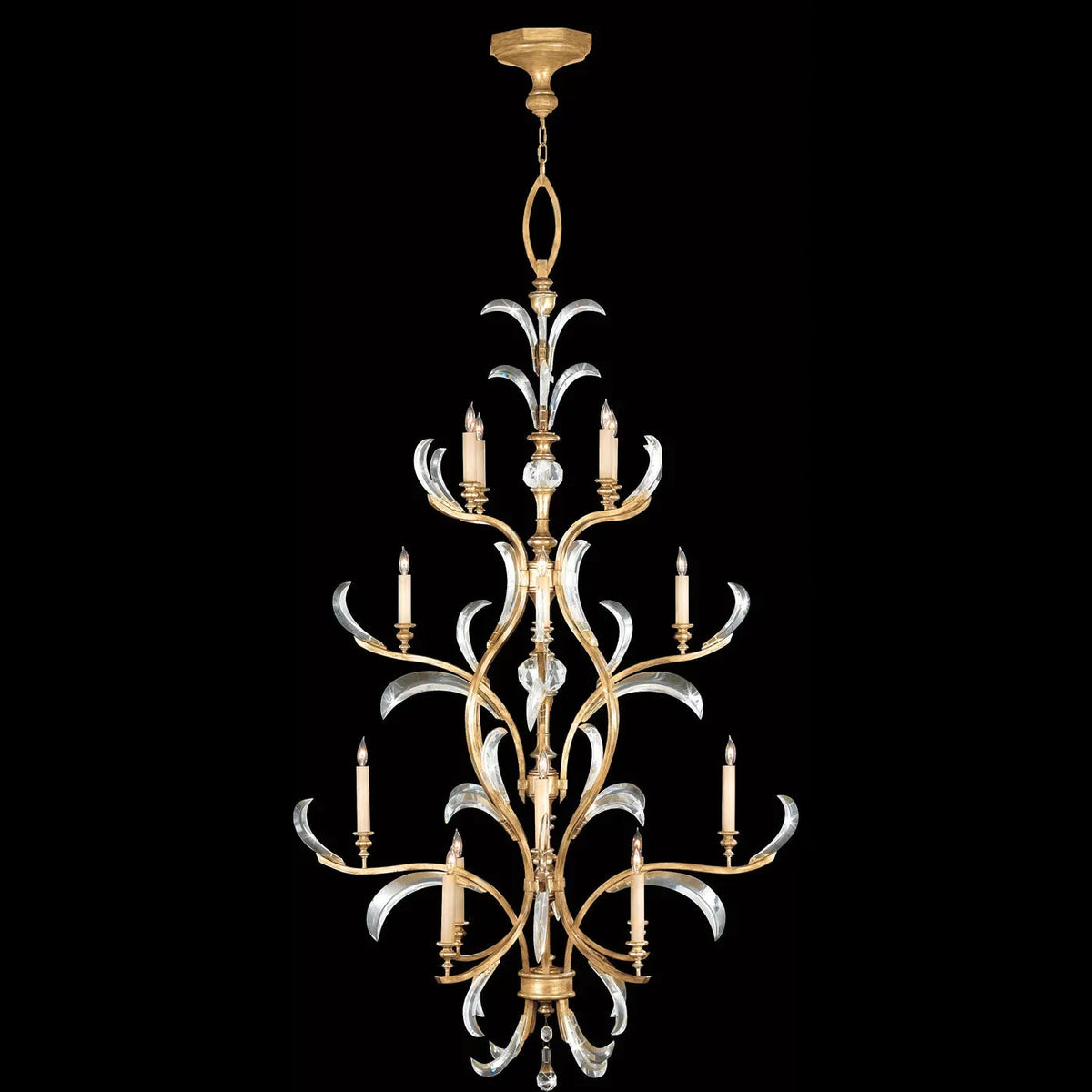 Fine Art Handcrafted Lighting - Beveled Arcs 48-Inch 16 Light Chandelier - 704040-SF3 | Montreal Lighting & Hardware