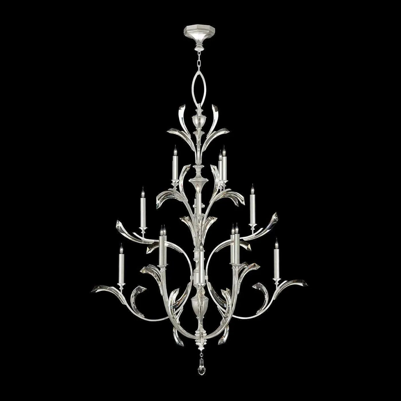 Fine Art Handcrafted Lighting - Beveled Arcs 56-Inch 16 Light Chandelier - 702040-SF4 | Montreal Lighting & Hardware