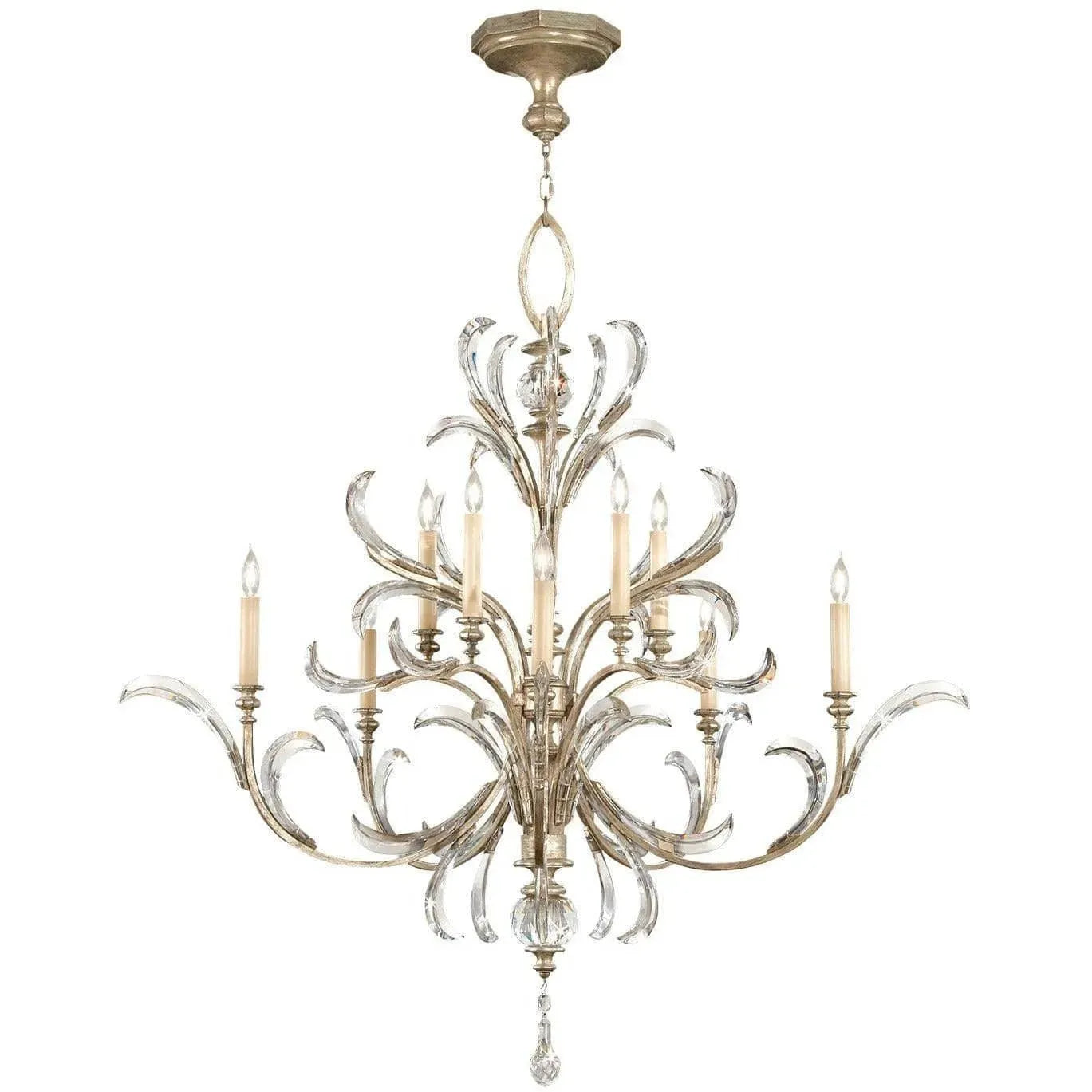 Fine Art Handcrafted Lighting - Beveled Arcs 56-Inch Ten Light Chandelier - 701340ST | Montreal Lighting & Hardware