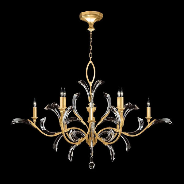 Beveled Arcs 57-Inch Eight Light Chandelier