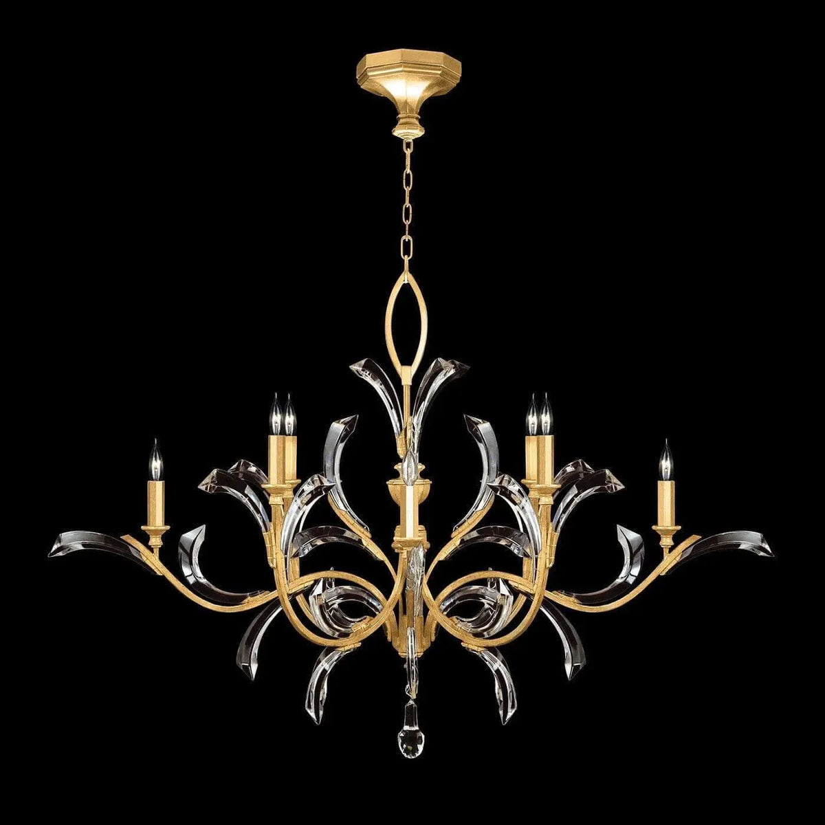 Fine Art Handcrafted Lighting - Beveled Arcs 57-Inch Eight Light Chandelier - 701240-SF3 | Montreal Lighting & Hardware