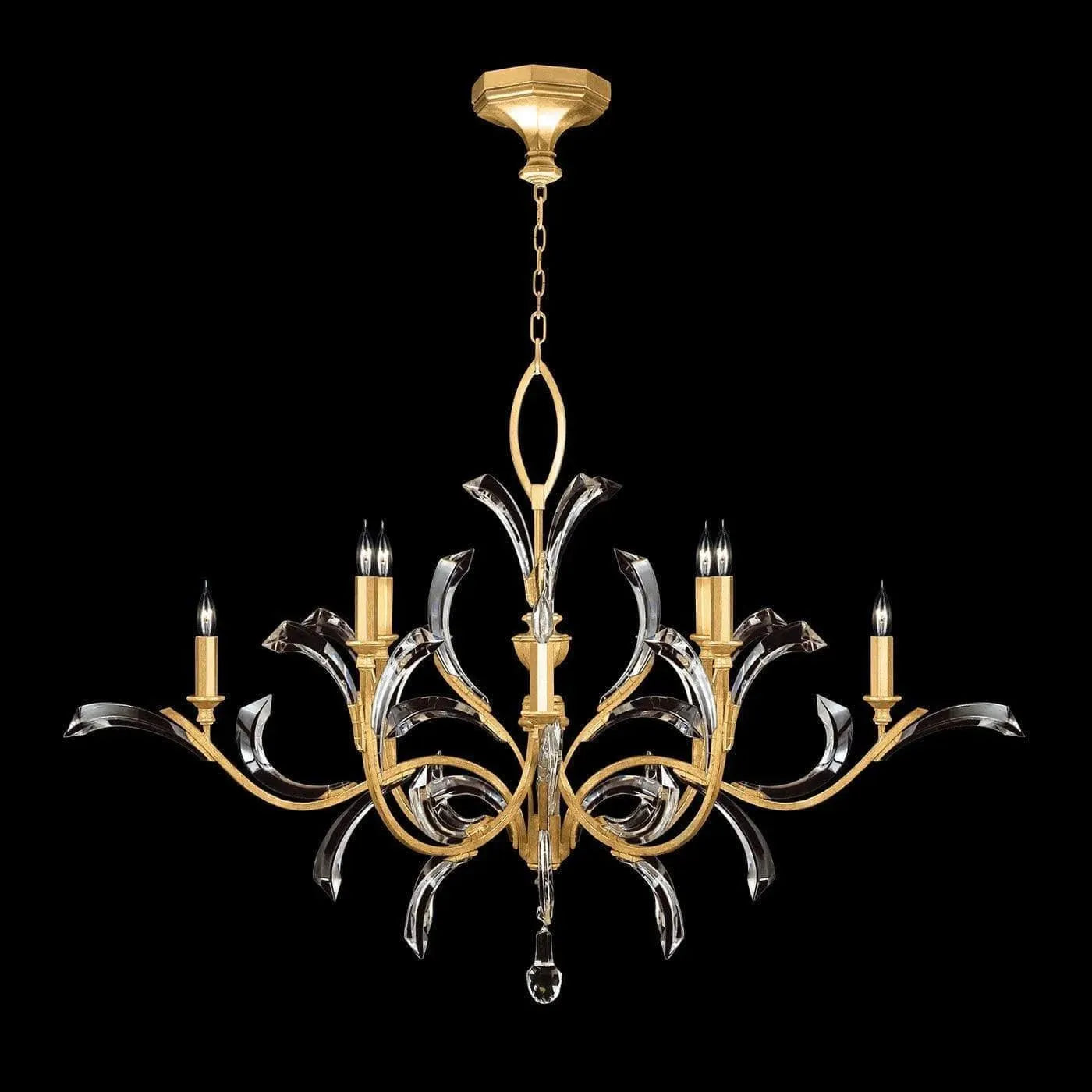 Fine Art Handcrafted Lighting - Beveled Arcs 57-Inch Eight Light Chandelier - 701240-SF3 | Montreal Lighting & Hardware